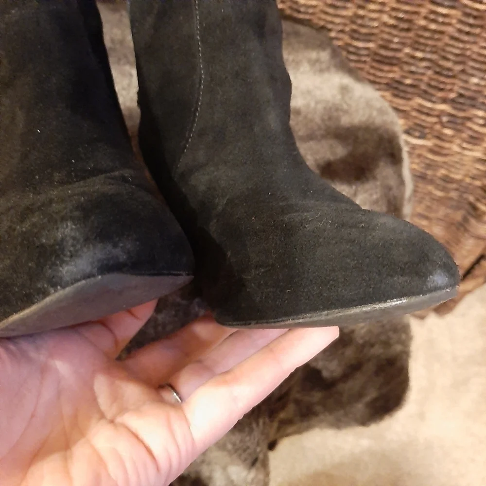 Free People Charles David Edie Leather Knee High Riding Boots Womens 6 Black